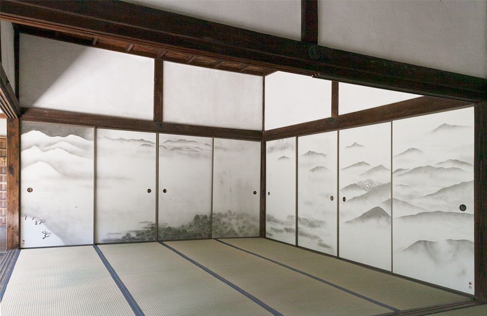 細川護熙元総理大臣揮毫襖絵「瀟湘八景図」